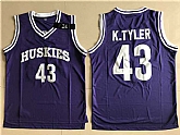 Huskies #43 K.Tyler Purple Basketball College Jersey,baseball caps,new era cap wholesale,wholesale hats